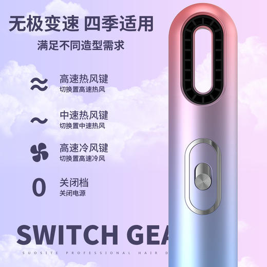 如诗一般的三合一新概念便携吹风机，高转速静音，家用负离子电吹风，护发速干吹风。让你轻松摆脱忙碌的生活，恣意享受属于自己的美好时光！ 商品图2