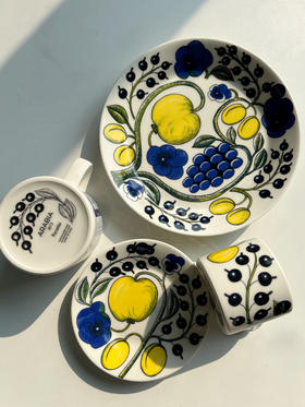 预售7天发货【新】芬兰Arabia硕果Paratiisi陶瓷马克杯咖啡杯套装蓝黄经典款