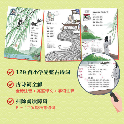 小学生笑背古诗词129首·全新完整版5册 商品图1