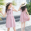 【夏款棉连衣裙2023新款蝴蝶结衬衣连衣裙】中大童小清新公主裙夏，时尚潮流，时尚的版型设计简约的颜色，领口蝴蝶结-SH 商品缩略图1