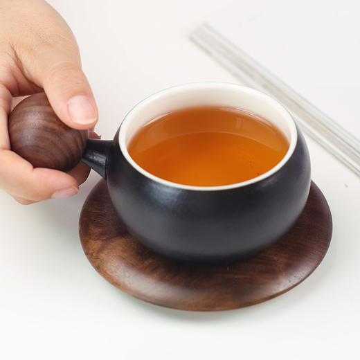 陶瓷熊猫茶咖杯带盖带勺子泡茶杯茶水分离茶杯便携随行杯高档礼盒套装 商品图2