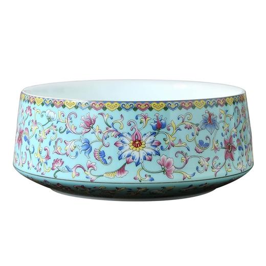 陶瓷柒彩珐琅/纳福茶洗 家用笔洗缸茶洗缸建水水盂茶渣缸中式茶具配件 商品图1