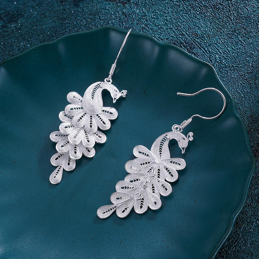 子佩集S990银孔雀耳环【QB92403531】2306 商品图2