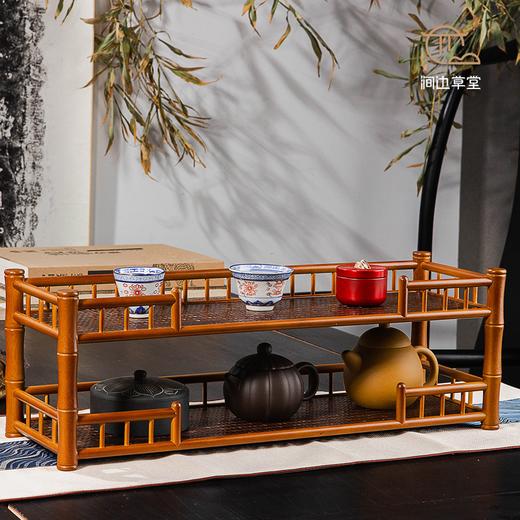 七巧·楠竹双层围栏壶架杯架 商品图1
