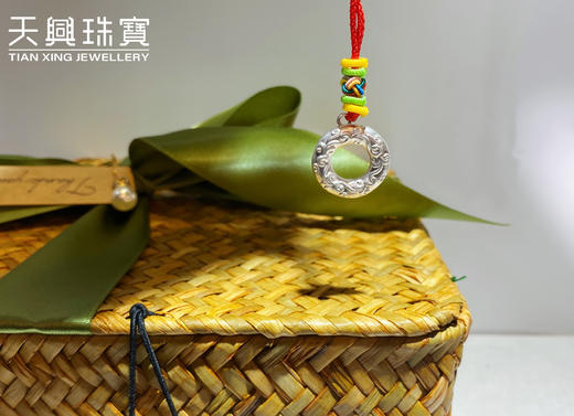 S999足银平安扣转运珠项链儿童端午祈福送礼安康 商品图1