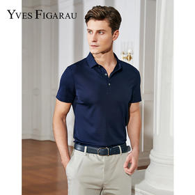 YvesFigarau伊夫·费嘉罗新品100%桑蚕丝休闲短袖T恤935809