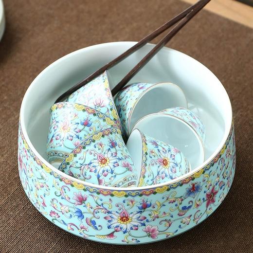 陶瓷柒彩珐琅/纳福茶洗 家用笔洗缸茶洗缸建水水盂茶渣缸中式茶具配件 商品图2