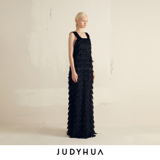JUDYHUA 立体流苏宽肩带连衣裙 商品图1