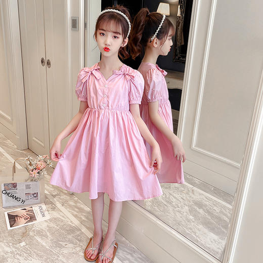 【2023新款连衣裙儿童夏季公主裙】中大童短袖棉布裙夏款，亲肤自然，吸湿透气，舒适自然，元气小仙女 商品图1