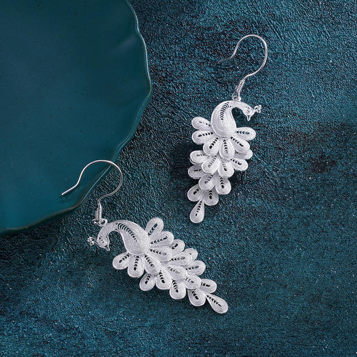 子佩集S990银孔雀耳环【QB92403531】2306 商品图3