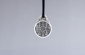 矩德泉坊 纯银手作   山鬼龙首挂花（2.2厘米版）704