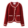 鹿向南《氛围小香》小香风复古红仿羊羔毛外套女秋冬2023新款上衣 商品缩略图3