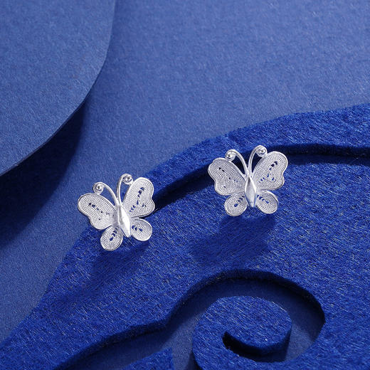 子佩集S990银【留连戏蝶】耳钉【MXED006】2306 商品图2