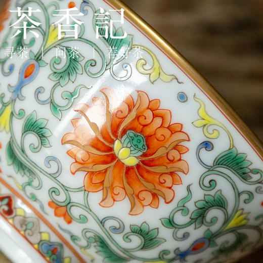 茶香记 徐窑 真如宝相花描金品杯 鲜丽柔和 古典尊贵 品茗杯 商品图2