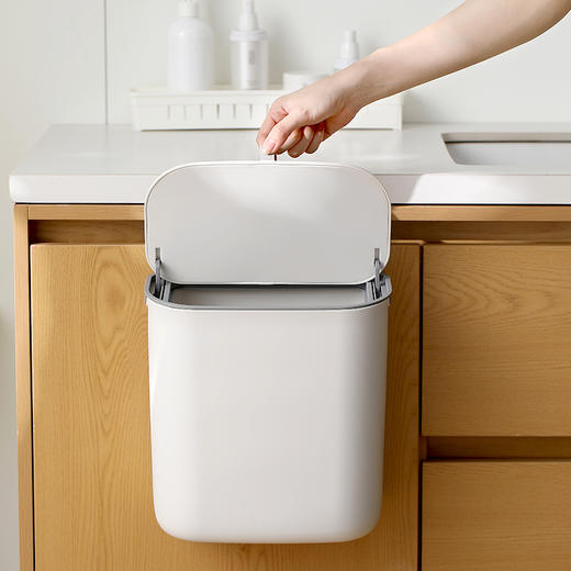 FaSoLa 厨房垃圾桶挂式家用带盖橱柜门壁挂式厨余垃圾筒悬挂式卫生间厕所 商品图8