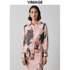 VIMAGE纬漫纪设计感高级不规则印花舒适雪纺宽松衬衫秋季新款V2009601 商品缩略图3