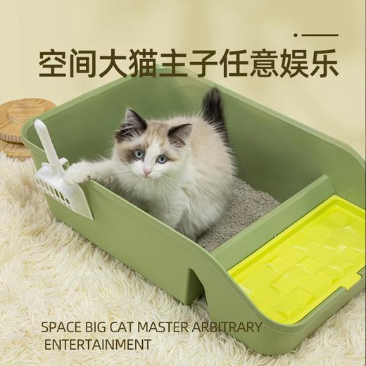 猫砂盆超大号非全封闭式幼猫小号猫砂盆猫厕所猫沙盆防臭溅猫屎盆 商品图2