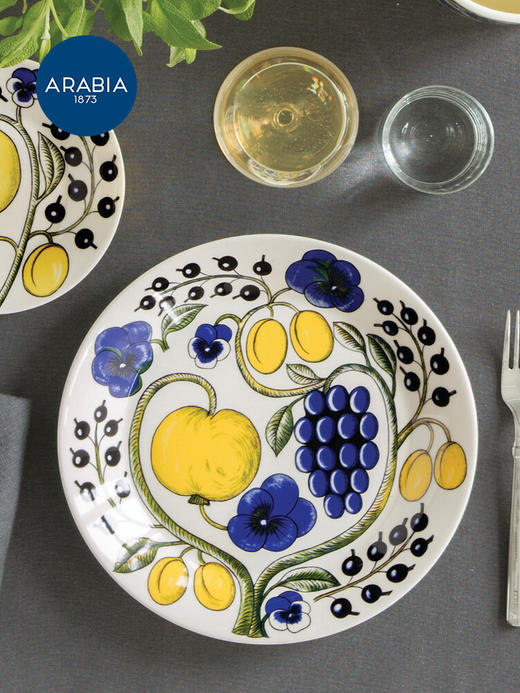 【新】芬兰Arabia硕果Paratiisi陶瓷马克杯咖啡杯套装蓝黄经典款 商品图5