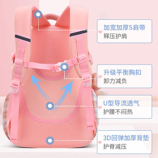 小学生书包三到六年级儿童背包女孩新款潮轻便减负护脊双肩包 商品图2