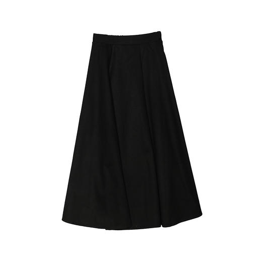 鹿向南 黑色半身裙女秋冬2023新款宽松a字裙高腰气质加厚长款裙子 商品图3