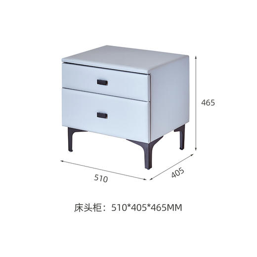 轻奢床头柜双屉大容量储物柜意式储物柜防猫爪布科技布床边柜 商品图1