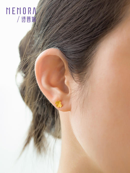 【按克计价黄金】四叶草黄金耳钉女足金幸运四叶草耳饰经典百搭款送女友礼物MEMORA诗普琳GEE01901（线上专供) 商品图2