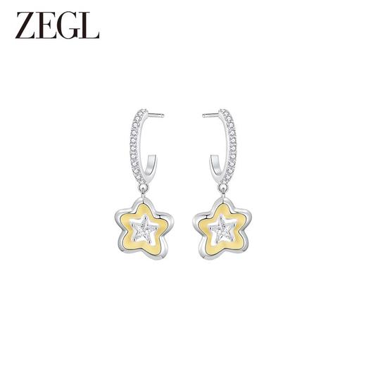ZEGL星星耳环女2023年新款耳钉小众设计高级感冷淡风925银针耳饰 商品图0