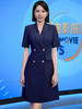 夏季蓝色双排扣连衣裙女主持人职业装气质通勤OL时尚西装裙正装裙 商品缩略图1