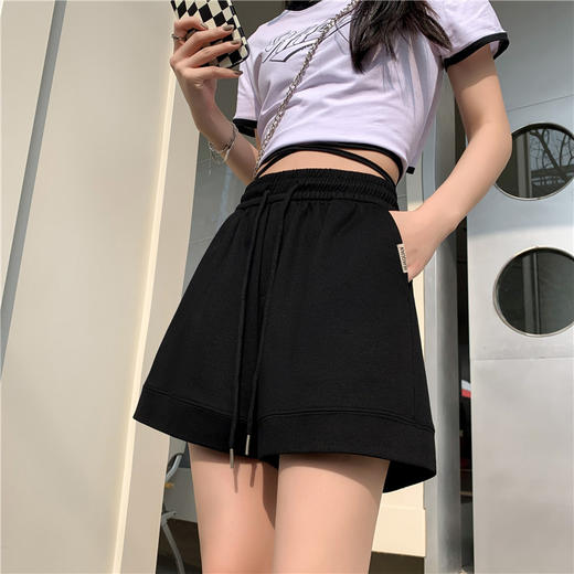 2023夏季透气新氧棉运动短款卫裤女宽松休闲显瘦抽绳口袋设计感_HLY 商品图5