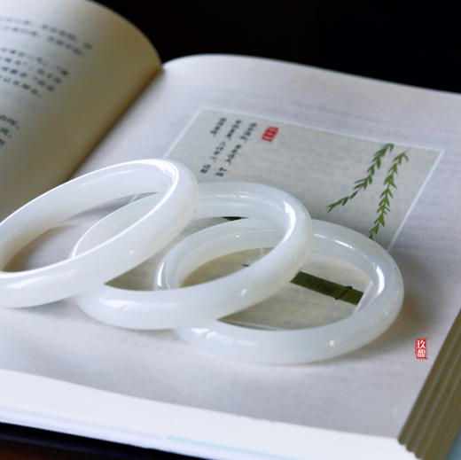 和田玉（白玉）细条手镯--平安镯（圈口请备注留言） 商品图8
