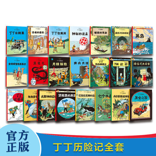 丁丁历险记（小开本）全22册 随机赠送《丁丁和动物》走进丁丁的世界，一起上天下海，翻雪山，过沙漠，周游世界；走出丁丁的世界，一起探奇历险，惩恶扬善，信诺言，懂宽容。 商品图1