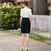 AD白色短袖西装连衣裙女夏2023接拼双排扣西服裙职场白领通勤女装 商品缩略图4