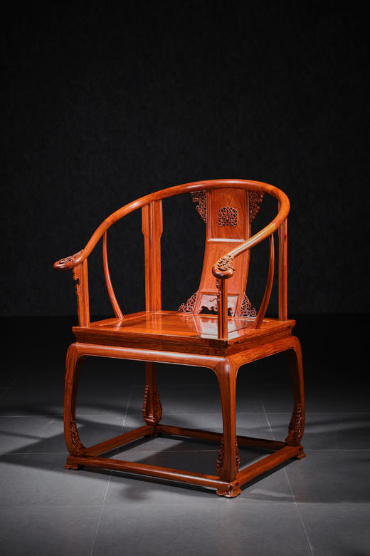 红桥红  家具严选  缅甸花梨（大果紫檀）【带托泥 皇宫 圈椅 三件套】 商品图2