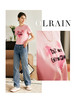 OLrain欧芮儿法式粉色短袖T恤女夏季2023新款设计感刺绣印花上衣 商品缩略图0