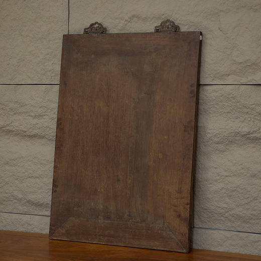 清 红木嵌云石湖光山色挂屏 商品图1