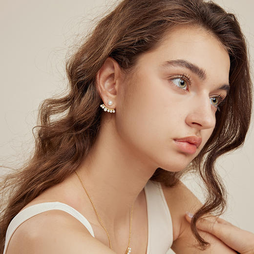 <母亲节组合>ARSIS【纯真年代系列】纯真年代微笑两戴耳钉轻奢法式气质s925耳钉 商品图3