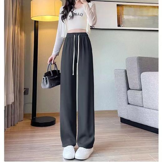 【窄版西装阔腿裤女裤，春夏休闲直筒高腰宽松】小个子夏季薄款，高腰设计令身材更显纤细，裤子宽松舒适，展现女性优雅与大方。 商品图4