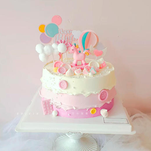【甜心独角兽】纯纯可爱的Unicorn生日蛋糕 商品图0