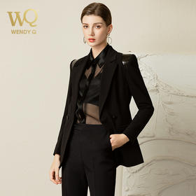 2023年春季新款英伦风洋气时尚套装黑色气质设计感时尚西服套裤女