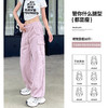 【时尚小个子女生必备！】高腰设计修饰身材，阔腿舒适随性。灰粉色营造青春活力，美式运动裤加速干燥，适合春夏秋三季穿着。让你成为人群中的焦点，值得拥有！ 商品缩略图1