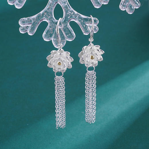 【莲花幕】子佩集S925银花丝耳环【QBEH011】荷花流苏2306 商品图9