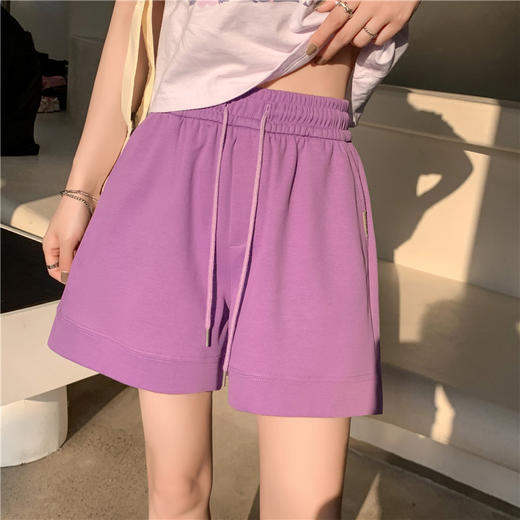 2023夏季透气新氧棉运动短款卫裤女宽松休闲显瘦抽绳口袋设计感_HLY 商品图1