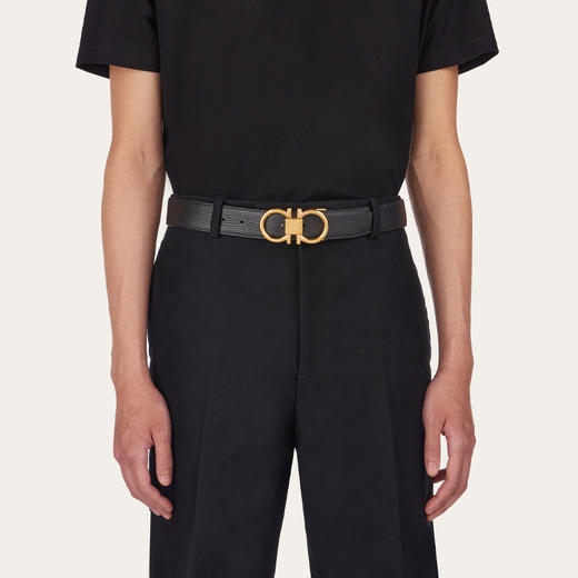 【二】FERRAGAMO 菲拉格慕 男士双面可调式 GANCINI 皮革腰带 棕色 67 9938 764164 商品图3