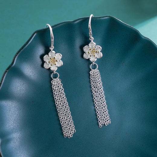 子佩集S925银荷花耳环【QBEH012】花丝荷花流苏2306 商品图5