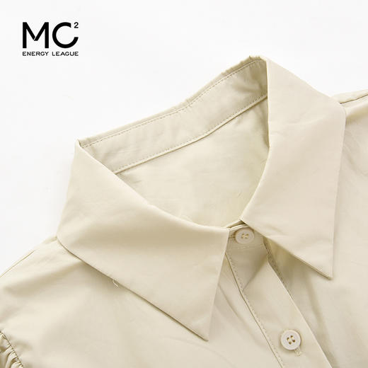 mc2翻领短袖连衣裙女装夏款腰部金属扣腰带收腰显瘦设计感衬衫裙 商品图1