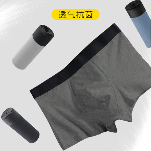 4条装】男士内裤抗菌裆平角裤宽松大码男款青少年四角短裤头裤潮 商品图3