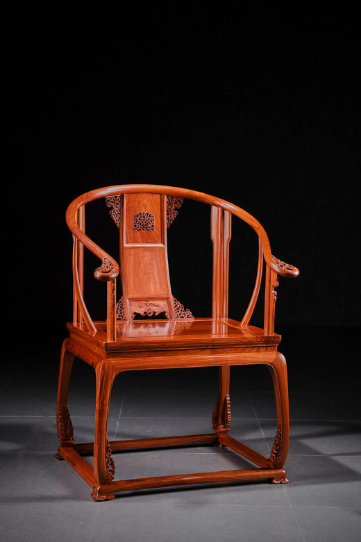 红桥红  家具严选  缅甸花梨（大果紫檀）【带托泥 皇宫 圈椅 三件套】 商品图1