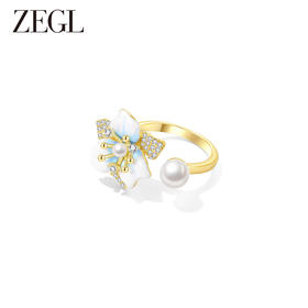 ZEGL设计师蓝雾小花系列花朵开口戒指女小众设计高级感指环食指戒