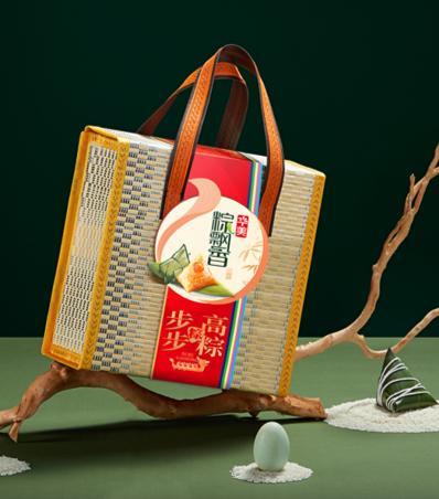 华美步步高粽礼盒1650g（粽子13只+咸蛋2个+饼干4包） 商品图0