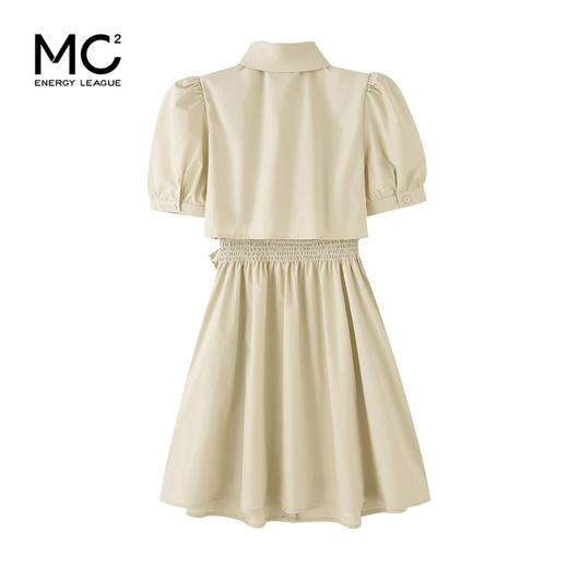 mc2翻领短袖连衣裙女装夏款腰部金属扣腰带收腰显瘦设计感衬衫裙 商品图4